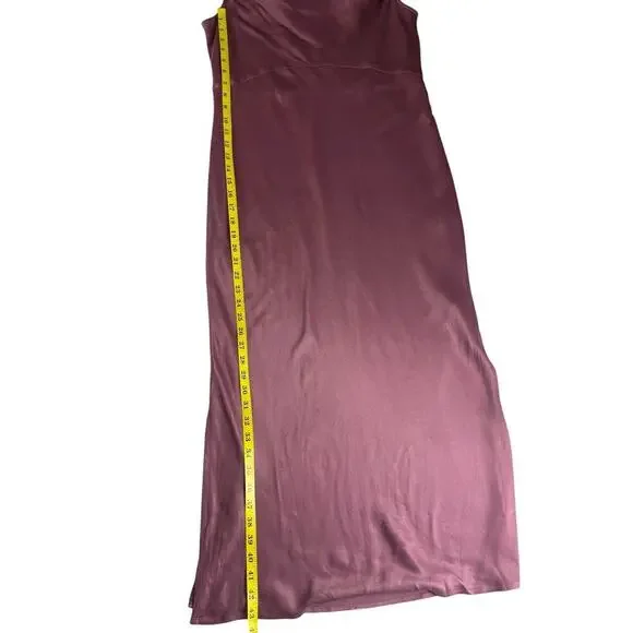 Anthropologie Elyse Plum Satin Slip Midi Dress - Size M - Picture 7 of 10